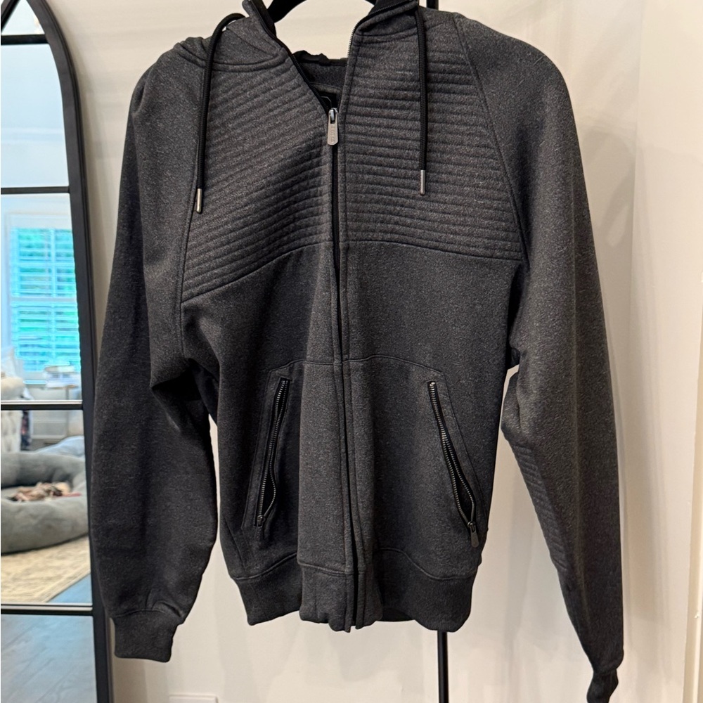 Men's Black Quilted Hoodie Sweater